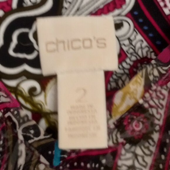 Chico's Sublime Paisley Ruffle Boho Top - Picture 2 of 9